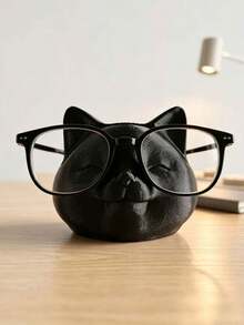 1pc Cat-Shaped Glasses Holder, Minimalist INS Style Design, Suitable For Home Bedroom, Study, Office Desk Placement, Creative Decorative Ornament, Can Also Store Glasses, Earphones, Small Jewelry, Multi-Functional Tidy Desk, Soft Texture Versatile For Various Home And Office Scenes - Multicolor - View 9