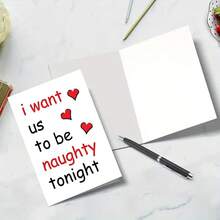 1pc This Single Funny Valentine's Day Card, Stating 'I Want Us To Be Naughty Tonight, ' Makes An Ideal Present For Partners, Spouses, And Is Perfect For Occasions Like Valentine'S Day, Anniversaries, And Birthdays - Greeting Card + Envelope - View 4