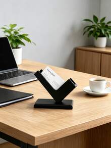 1pc Industrial Style Creative Business Card Holder, Desktop Business Card Display Rack, Minimalist Office Storage, Suitable For Office/Workstation Decor, Business Card Holder - Multicolor - View 4