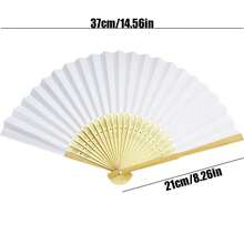Ventaglio pieghevole in bambù bianco multicolore, ventaglio di carta dipinto a mano fai-da-te per bambini, ventaglio pieghevole calligrafico fatto a mano, decorazione per matrimoni e feste, ventaglio portatile da mano, superficie bianca del ventaglio per graffiti, pittura, creazione calligrafica, ventaglio di stile antico - Ventilatore pieghevole - Visualizzare 4