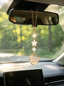 1pc Cute Rabbit Car Rearview Mirror Hanging Decoration, Women's Car Interior Decor Accessory - A - View 8