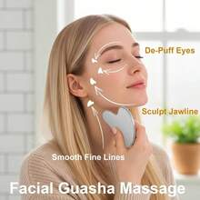 2pcs Lymphatic Detox Brush, Facial Contour Care Brush, Heart-Shaped Stainless Steel Gua Sha Board, For Facial Gua Sha - View 5