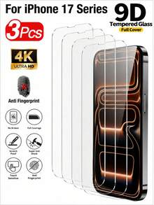 CASECOPS 3pcs High Definition Transparent Tempered Glass Screen Protector, Compatible With IPhone 11 To 17 Series, Full Screen Coverage Frameless Design, Anti-Scratch Anti-Shatter Anti-Fingerprint, High Transparency Original Color Restoration, Touch Sensitive, Suitable For Phone Cases, Anti-Shatter Phone Screen Protector - 3PCS - View 24
