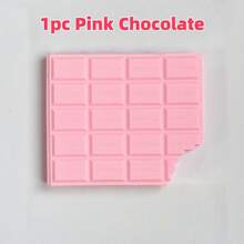 1pc Chocolate Color Portable Notebook, 80 Pages, Bite Biscuit Pattern, Blank White Paper, Office Supplies, Essential For Students Back To School - Coffee Brown - View 22