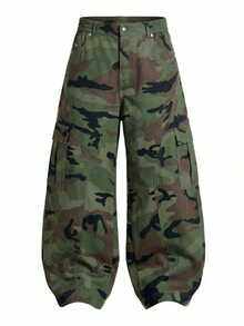 Men's Outdoor Long Pants Spring/Autumn Casual Fashion Straight Leg Outdoor Camouflage Cargo Pants Sports - Army Green - View 2