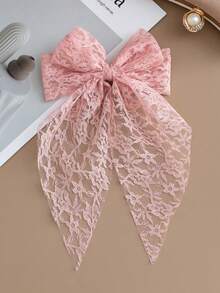 1pc Girls Lace Large Bow Hair Clip, Elegant Vintage Hair Clip, Suitable For Wedding, Party, Daily Hairstyles - Multicolor - View 10