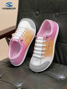 HOBIBEAR Damen Lässig Flache Slip-On Schuhe, Breite Zehenpartie Bequeme Slouchy Schuhe, Modische Dopamin Farbpalette Vielseitige Bequeme Sneaker, Geeignet für Party, Outdoor Wandern, Fitnessstudio, Autofahren, Pendeln - Orange Farbe - Übersicht 1