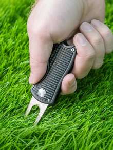 1Pc Multi-Function Golf Green Fork,Ball Fork,Golf Course Accessory,Folding Spring Putting Green Fork,Golf Green Repair Tool With Aluminum Alloy Handle And Stainless Steel Fork,A Practical And Durable Essential Golf Accessory,Perfect Gift For Golfers - Multicolor - View 2