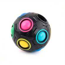 1pc Candy Color Building Block Rainbow Ball, 12-Hole Press Novelty Toy, Christmas Gift Halloween Gift (Random Shipment) - Multicolor - View 9