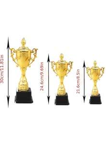 Universal Plastic Gold Trophy - Suitable For Events, Competitions, Parties And Small Games. A Set Of Prizes To Award To Winners - Large Trophy - View 10