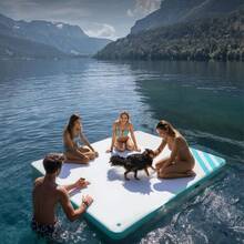 Inflatable Floating Dock,Thicken Air Dock Floating Platform,Non-Slip Air Dock Platform With Portable Carrying Bag & Detachable Ladder,Floating Platform Island Raft For Pool Beach Ocean - 1.8*1.5m - View 2