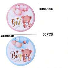 Set, Gender Reveal Button Badges Team Button Bear Themed Party Supplies Pink And Blue Team Pins For Guests Parent-To-Be Celebration Souvenirs Voting Brooch Decoration - Style 1 - View 5