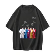 M!LK Idol Power Shirt - Commemorative Design - Short Sleeve - Men's & Women's - Relaxed Fit - White - Fan Merchandise - Collection - Support - Black - View 8