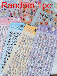 Cute Animal Cat Rabbit Forest Crystal Stickers 3D Epoxy Resin Stickers Scrapbook DIY Planner Stationery Decoration Stickers School Gift - Multicolor - View 10