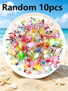 10/20/30/50/100 pièces Ensemble de fournitures de bijoux multicolores et vibrants pour crème glacée et bubble tea - Pendentifs en résine colorés, convenant pour la création de bijoux, porte-clés et artisanat - Designs durables et accrocheurs, accessoires pour colliers, boucles d'oreilles, cadeaux, confection de bijoux - Pendentif bouteille - Voir 19