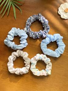 20件組彩色雪紡女用髮圈套組，春夏海灘婚禮髮飾，粉色海灘裝飾，紅色花卉髮帶 - 氣質20裝 - 查看 4