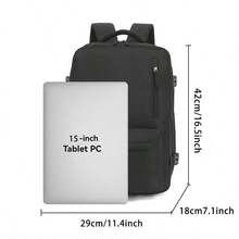 Mochila de viaje unisex de gran capacidad, estilo empresarial, bolsa para portátil, bolsa de equipaje de mano (40*20*30cm) que cumple con las regulaciones de aviación, mochila multifuncional impermeable, compartimento independiente para zapatos, capa intermedia de separación seca y húmeda, mochila de viaje para estudiantes de secundaria - Gris - Ver 6