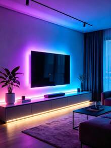 RGB 霓虹燈條 LED 燈條 矽膠繩燈 USB 供電 柔性燈條，配備 44 鍵遙控器，適用於遊戲室、派對、牆面、天花板、居家、房間、花園、聖誕節、電視/電腦背光裝飾、家居裝飾、節日裝飾、派對裝飾、生日裝飾、萬聖節裝飾 - RGB - 查看 7
