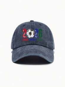 Gorra de béisbol para hombre con estampado lavado de apoyo al fútbol y animadora, gorra de béisbol para mujer con protección solar para exteriores para hombre - A - Ver 5