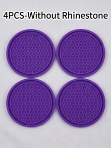 YITUMU 2pcs/4pcs Silicone Anti-Slip Car Cup Holder Coasters - Cup Mat With Crystal Edge, Waterproof & Fashionable, Suitable For Car Or Home Use - Multicolor - View 20