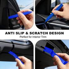 EldHus 5 Pcs Car Trim Removal Tool Kit Upholstery Tools, Auto Clip Removal Pry Tool For Door Dash Dashboard Panel Fastener Remover, Push Pin Puller Body Repair Tools, Red-Blue - B - View 8