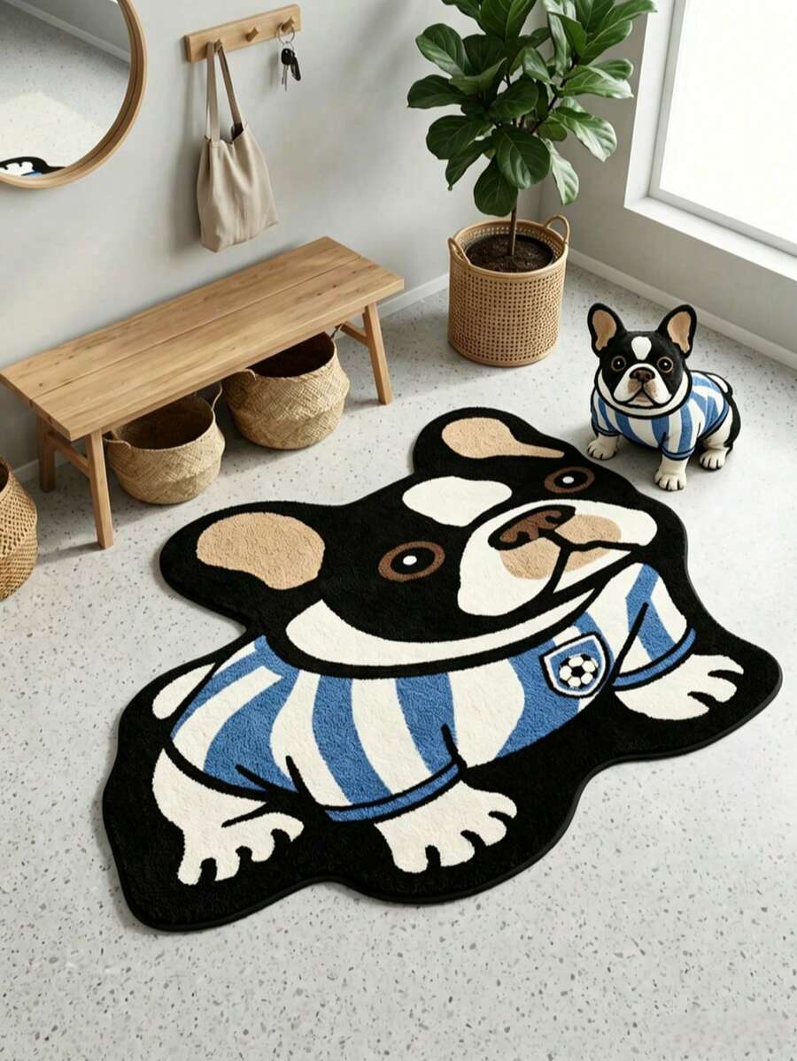 1pc French Bulldog Jersey Shaped Doormat, Small Rug, Welcome Mat, Carpet, Floor Mat, Outdoor Doormat, Kitchen Rug, Home Decor, Front Door Mat, Bedroom Rug, Outdoor Mat, Home Decor, Area Rug, Garden Rug, Washable Carpet - Multicolor 8 - View 1