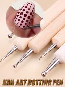 Set di 5 pezzi di strumenti per arte di unghie a puntini, strumenti a doppia estremità per puntini, pennelli per arte di unghie, set di strumenti per arte di unghie a punta, strumenti per puntini a punta sferica, adatti per pittura su rocce, modellazione in argilla, arte in rilievo, mandala, strumenti per design di arte di unghie, forniture per arte di unghie - Castano - Visualizzare 1