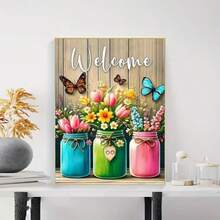 1 pieza [30*40cm/11.8*15.7in] Kit de pintura de diamantes acrílicos 5D, patrón floral, adecuado para principiantes adultos DIY arte de mosaico de diamantes, pintura de diamantes de taladro completo hecha a mano diseño propio DIY, adecuado para decoración de pared de sala de estar, dormitorio, oficina, regalo de decoración del hogar sorpresa para familia y amigos, sin marco - Sin marco - Ver 2