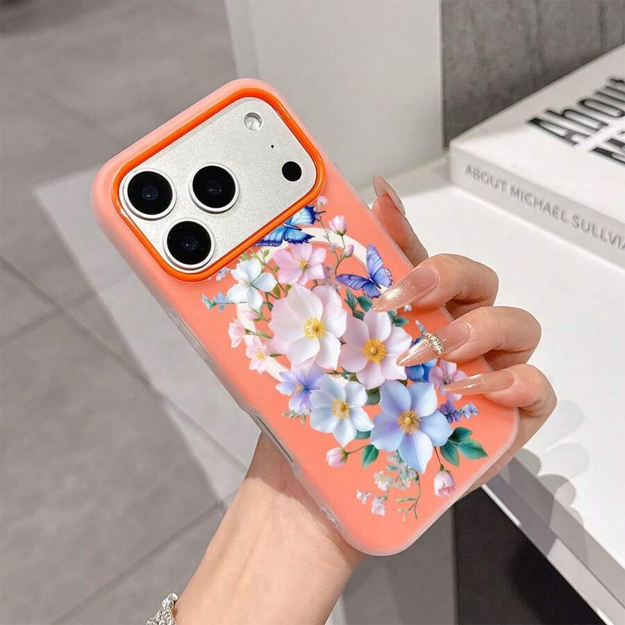 [24h Shipping From DE/FR/ES]Apple 11-17 Phone Case - Butterfly Floral Scene New Style 2026 Gel Case For IPhone 17 Pro Max/16 Pro/15/14 Plus Holiday Gifts 13 Supports Wireless Charging Comfortable To The Touch Compatible With Magsafe For Men And Women Phone Case Gift For Women Men Birthday Present - 1 Piece Of Picture Color - View 1