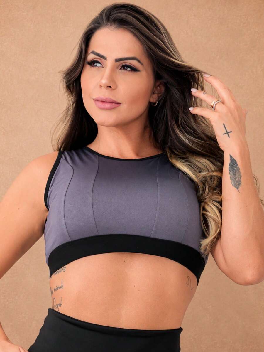 Women Sports Tees & Tanks - Gris Oscuro - Ver 1