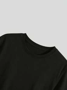 100% Cotton Crop Top T-Shirt With Gothic Lettering Foul Mouthed  , On Wooden Hanger, Glasses, Blue Jeans, Indoor Staircase, Vacation Outfitswomen - 黑色 - 查看 4