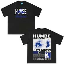 Camiseta de Gira del Álbum 2026 del Rapero Humbe Dueño Del Cielo para Hombres y Mujeres, Moda de Verano, Algodón, Ajuste Holgado, Estética - Blanco - Ver 1