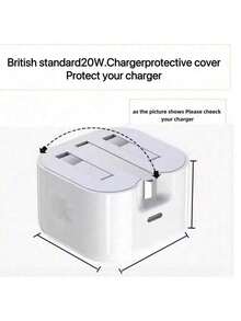 Spider Graphic For IPhone 16/15/14/13 Data Cable Protective Case, 20W UK Plug Fast Charger Adapter Anti-Bend Cover, No Battery, Protective Box, Suitable As A Gift For Friends - Black - View 5