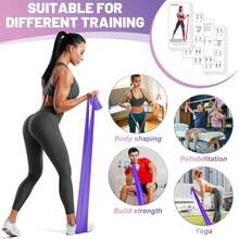 5pcs Multi-Level Resistance Bands, Premium Skin-Friendly TPE Elastic Stretch Fitness Bands, Portable Multi-Function Workout Bands, Suitable For Yoga, Pilates, Crossfit, Full Body Leg Hip Arm Strength Training, Home Fitness Stretching - Multicolor - View 3
