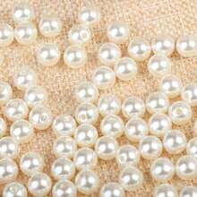 3mm-12mm 純白色/珍珠色直孔圓形仿珍珠珠,適用於刺繡與珠寶手工製作 - 白色 - 查看 5