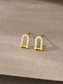 Brincos de Ouro 18k, Colar de Zircônia de Cobre, Conjunto Elegante de Luxo de Alta Qualidade, Adequado para Uso Diário, Encontros, Festas e Presentes - Dourado - Visão 8