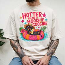 Lustiges Dackel-Shirt "Der Sommer ist heißer als ein  ", Geschenk für Dackelbesitzer, Hundemama und -papa - Weiss - Übersicht 1