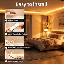 GHUSTAR RGB Decorative Ambiance Light Strip, Available In Various Lengths, Featuring Remote Or App Control And A Timer Function - Ideal For Holiday And Party Lighting And More - RGB - View 8