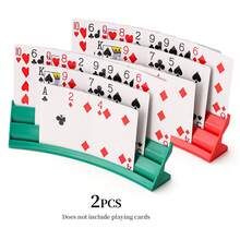 1pc/2pcs/4pcs Poker Card Holder, Curved Design Hands-Free Card Stand, Suitable For Elderly And Arthritis Patients, Stackable Plastic Card Storage Rack, Ideal For Family Game Night Party Card Games - View 17