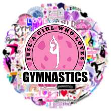 50 pièces Autocollants Graffiti Série Sports de Gymnastique pour Valise, Coque de Téléphone, Ordinateur Portable, Casque, Skateboard, Autocollants Décoratifs Imperméables DIY Créatifs Fournitures Scolaires - Multicolore - Voir 9