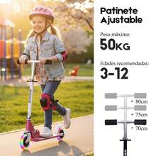 Scooter Patinete Plegable Para Niños Con Ruedas Ilumina - Verde - Ver 3