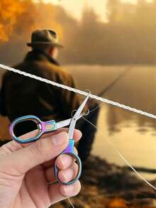 Portable Foldable Mini Dual-Ring Small Scissors, Compact Keychain Handheld Cutter, Sharp Stainless Steel Small Scissors, Suitable For Fishing Line Cutting, Outdoor Travel Camping, Home Craft Accessories - Multicolor - View 6