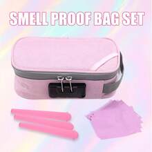 Set Tas Penyimpanan Anti Bau 9 Buah dengan Kunci, Termasuk 5 Tas Mini, 3 Tabung Penyimpanan Hitam, Kantong Anti Bau, Untuk Penyimpanan dan Perjalanan, Cocok untuk Rumah dan Luar Ruangan, Hadiah Ulang Tahun, Liburan, Hari Valentine - MultiWarna - View 2