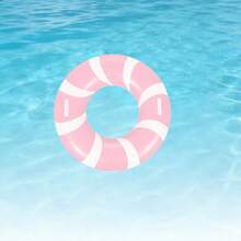 1pc Inflatable Swim Ring - Thickened PVC Material, Blue & Pink Striped, Perfect For Beach Parties And Swimming Pools - Multiple Styles - View 21