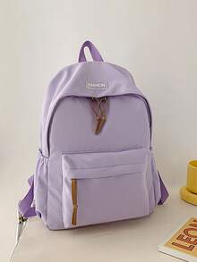 4-Piece Set - Back To School Minimalist Casual Backpack Set Backpack + Tote Bag + Crossbody Bag + Pencil Case Large Capacity With Laptop Compartment Campus Backpack Solid Color Nylon Student Backpack Adjustable Shoulder Strap Multi-Pocket Lightweight Portable Backpack Zipper Bag Set Suitable For Graduates/Students/Teenage Girls Perfect For Outdoor Travel/Middle School/High School/College Use - 2051 - View 12
