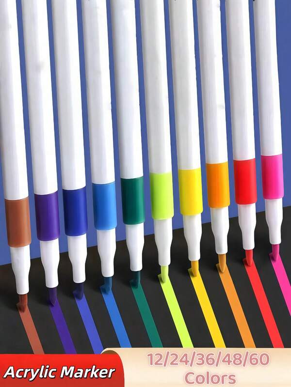 12/24/36/48/60 Colors Brush Marker, Fine & Soft Art Markers For Adult Student Coloring Hand Lettering Writing Planner Journal Note Calligraphy Drawing Art Craft School Supplied.