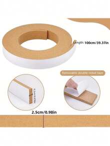 1/2pcs Self-Adhesive Cork Bulletin Board Strips, Composite Wood Backing, Suitable For Shelves, Storage Racks And Organizers, Natural Brown Cork Board, Suitable For Home And Office Storage, Cork Board, Pin Board, Vision Board - Multicolor - View 7