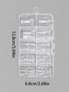 美感假腳趾甲片 精確貼合格紋盒裝 耐用樹脂腳趾甲片 適合美甲愛好者 全覆蓋短法式尖端 泳池完美造型 女款假腳趾甲片 海灘必備 泳池用品 度假配件 - 多色 - 查看 10
