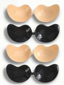 Mango-Shaped Invisible Self-Adhesive Breast Pads, Reusable Push-Up Nipple Covers, Breathable Dotted Skin-Friendly Self-Adhesive Strapless Bra, Suitable For Wedding Dress - Multicolor - View 49