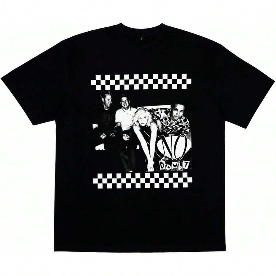 Women's T-Shirt Unisex Unisex Pure Cotton TShirt 90s Retro Band Graphic Tee Ska Punk Rock Band Tribute Shirt Super Soft Premium Cotton - Black - View 1